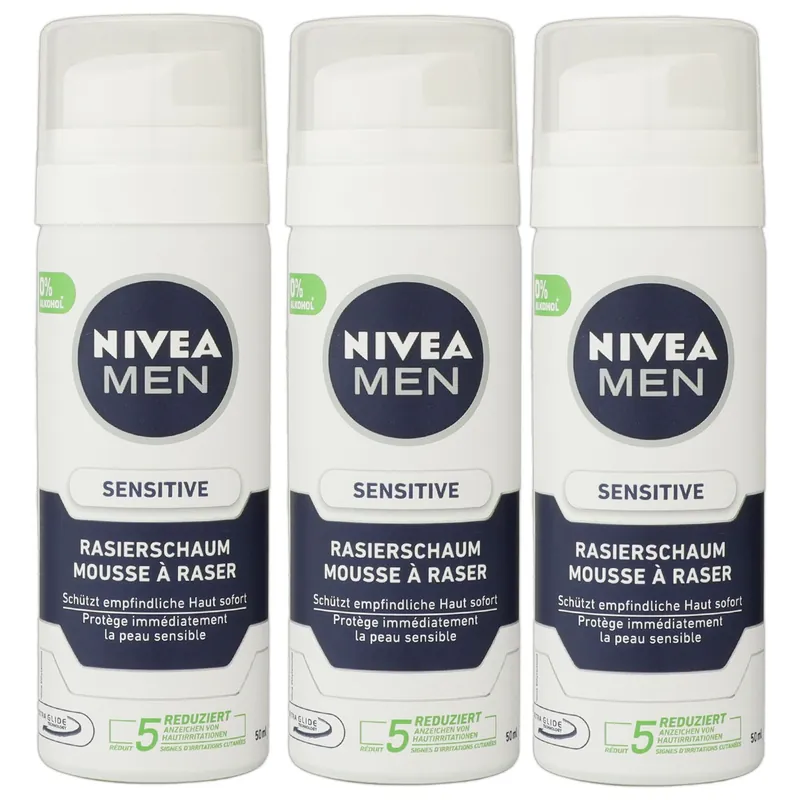 Nivea Men Sensitive 3 x 50 ml Rasierschaum Shaving Foam für empfindliche Haut Set Online Kaufen
