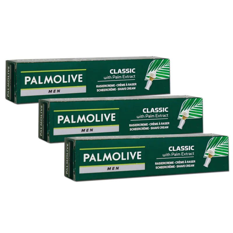 Palmolive Men Classic 3 x 100 ml Rasiercreme mit Palmenextrakt Set Expressversand
