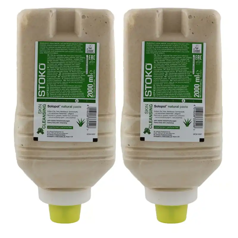 SC Johnson Stoko Solopol Pure 2 x 2000 ml Handwaschpaste starke Verschmutzung 33456 unparfümiert Direkt Vom Hersteller