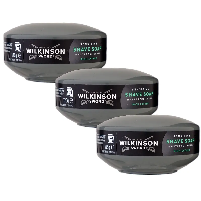 Wilkinson Sword Shave Soap Rasierseife 3 x 125 g sensitive Set Billig