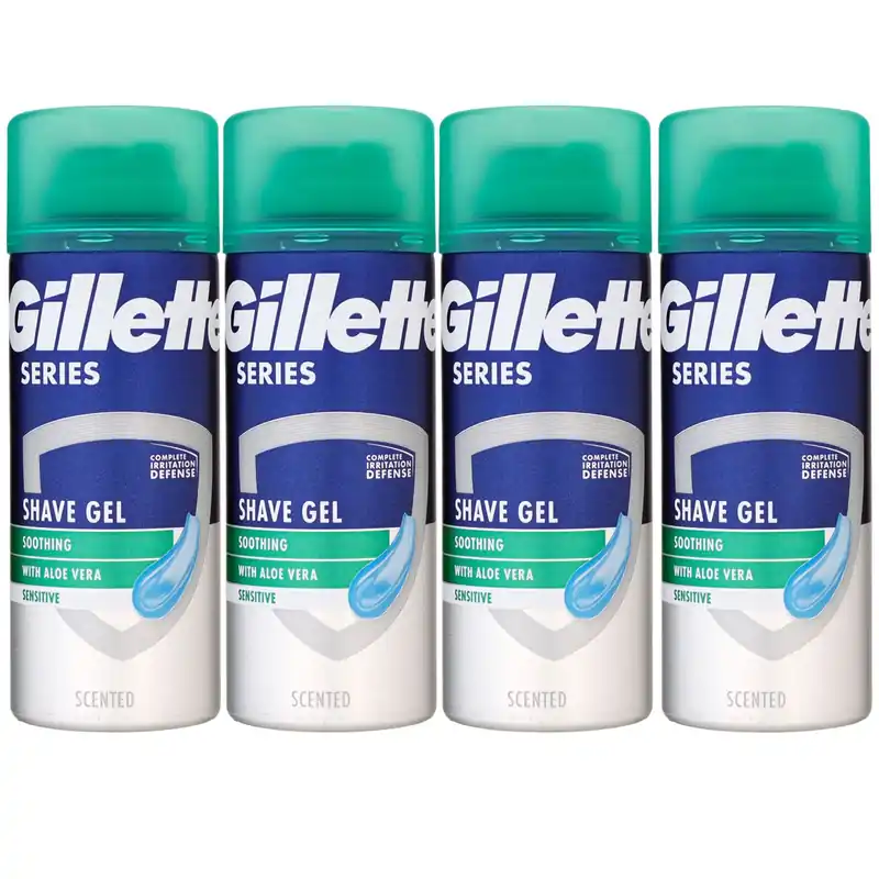 Gillette Series linderndes Rasiergel mit Aloe Vera 4 x 75 ml Set Zertifiziert