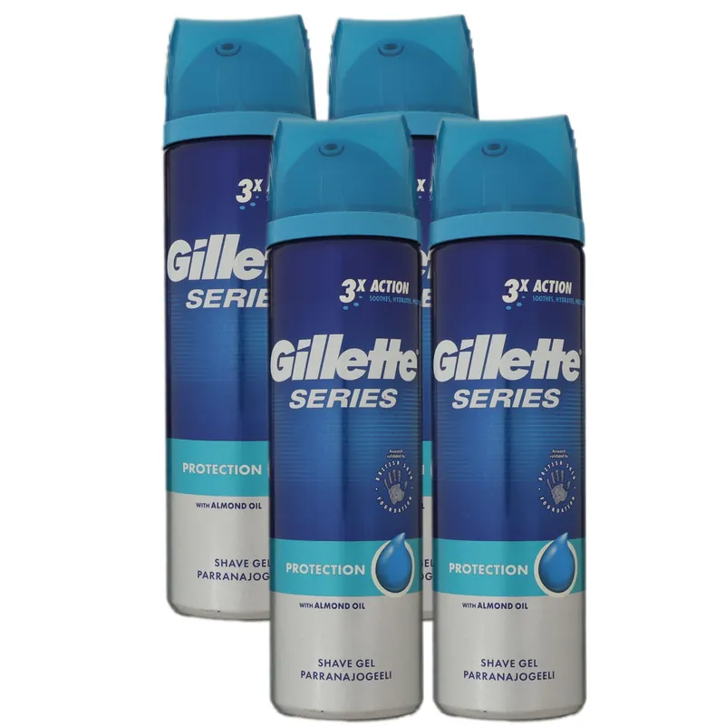 Gillette Series Protection 4 x 200 ml Rasiergel Set Letzte Chance