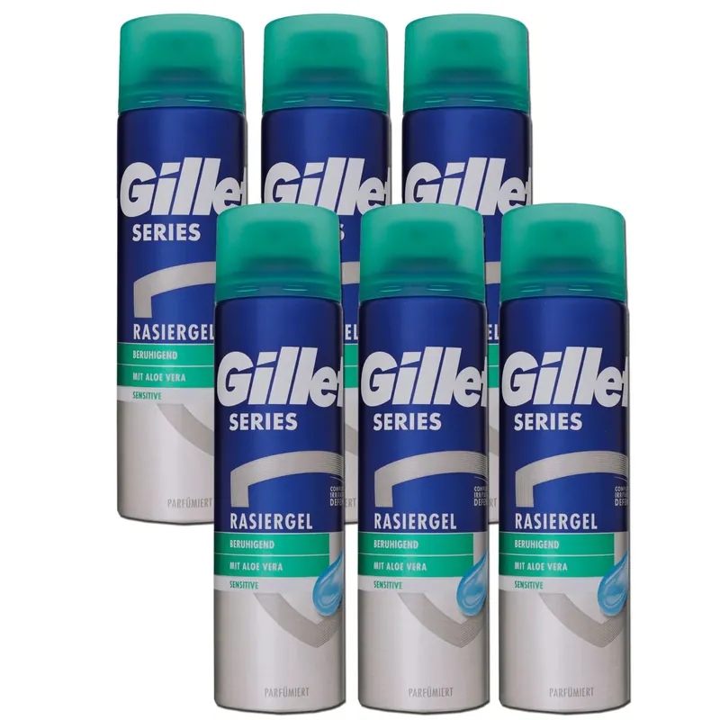 Direkt Vom Hersteller Gillette Series Sensitive Rasiergel 6 x 200 ml für empfindliche Haut Set
