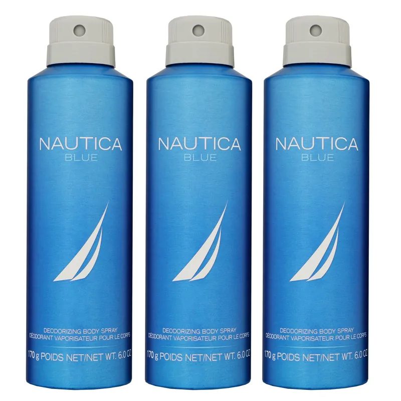 Finale Aktion Nautica Blue 3 x 170 g Deodorant Spray Deospray Deodorant Deo Spray Deo Set Herren