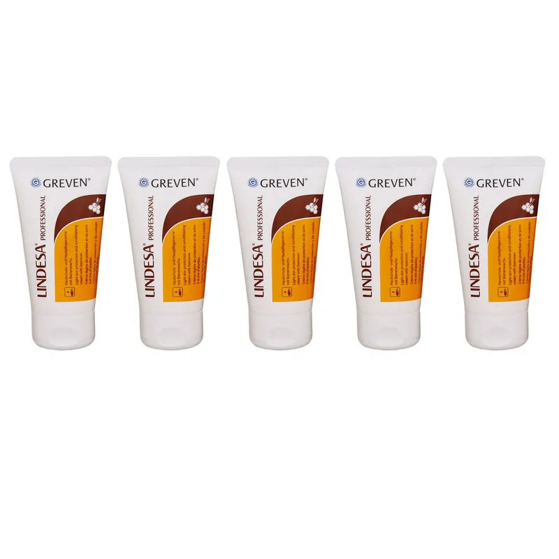 Lindesa Professional 5 x 50 ml Hautschutz- und Handpflegecreme mit Bienenwachs Schneller Versand