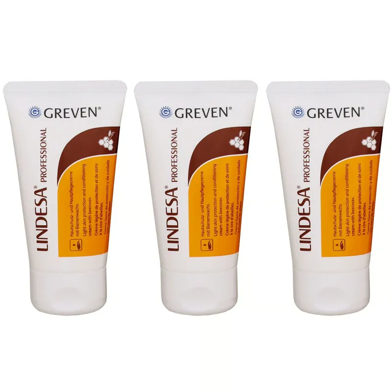 Schnäppchen Lindesa Professional 3 x 50 ml Hautschutz- und Handpflegecreme mit Bienenwachs