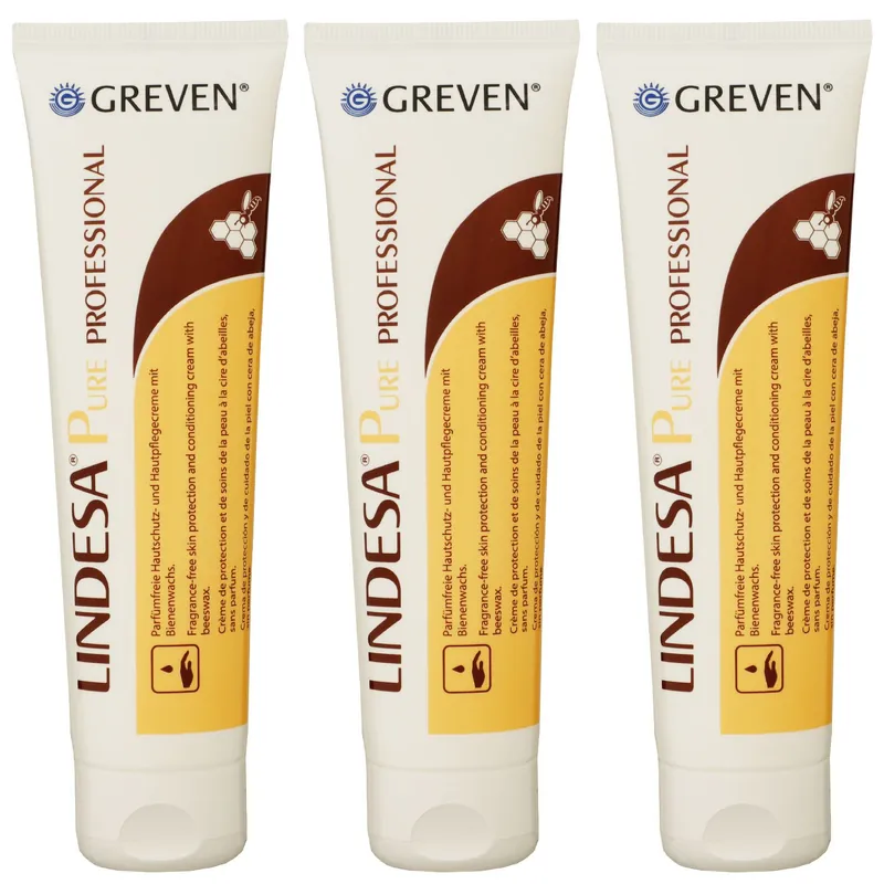 Lindesa Pure Professional 3 x 100 ml Parfümfreie Schutz- und Pflegecreme Markenprodukt
