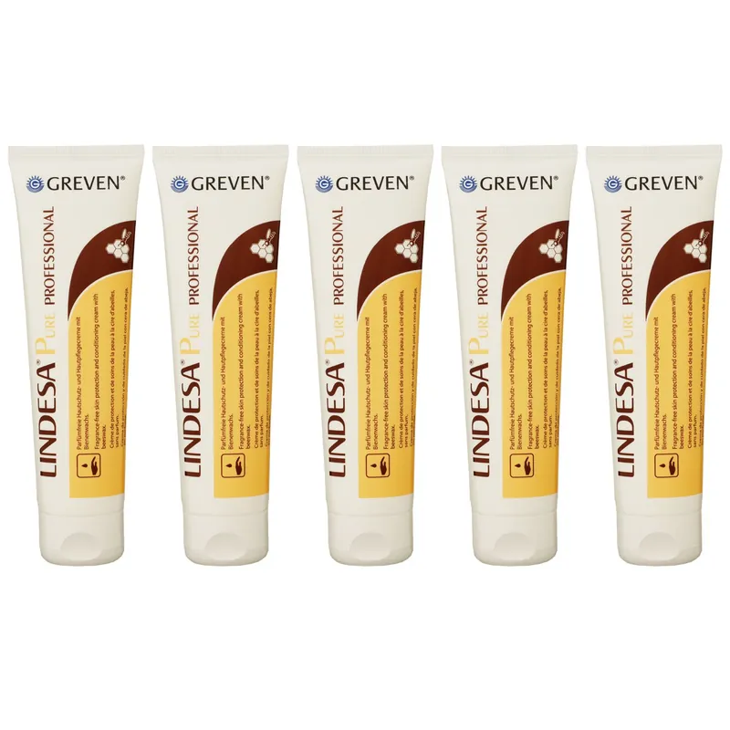 Kracherpreis Lindesa Pure Professional 5 x 100 ml Parfümfreie Schutz- und Pflegecreme