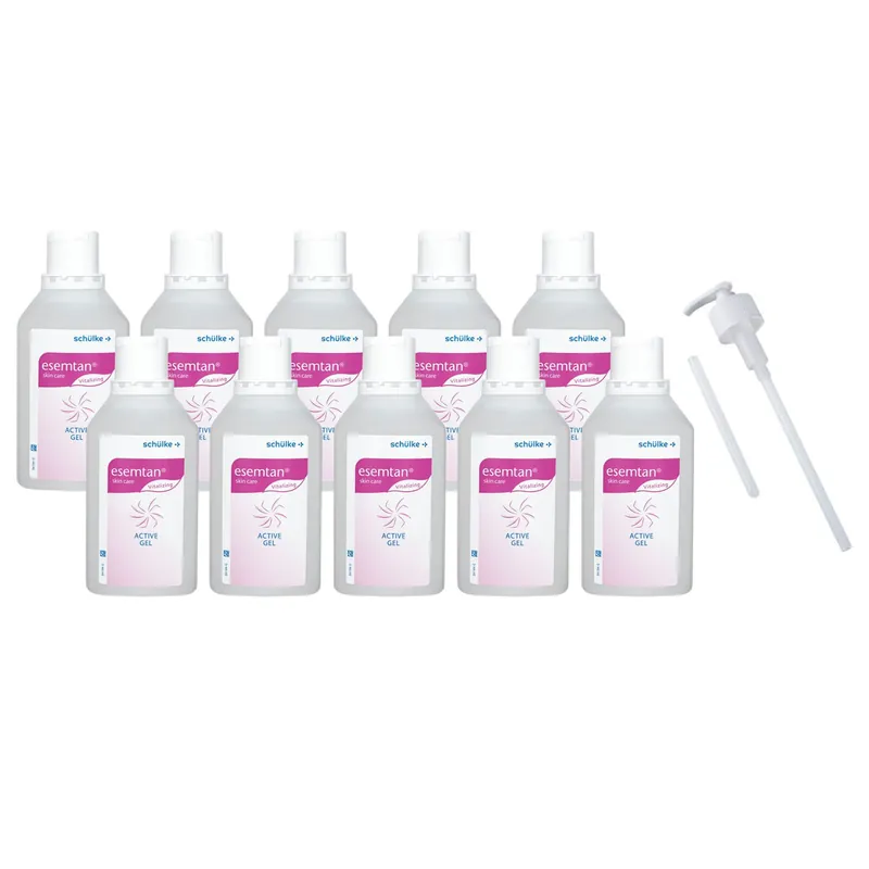 Schülke esemtan active gel 10 x 500 ml Erfrischungsgel & Dosierpumpe Set Sonderaktion