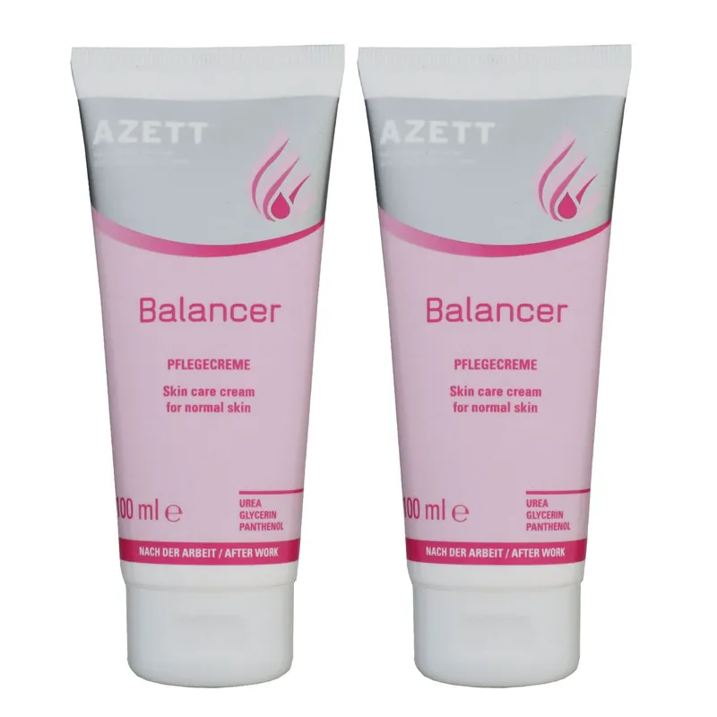 Neue Ware Azett Balancer Pflegecreme 2 x 100 ml Hautpflegecreme für normale Haut mit Urea