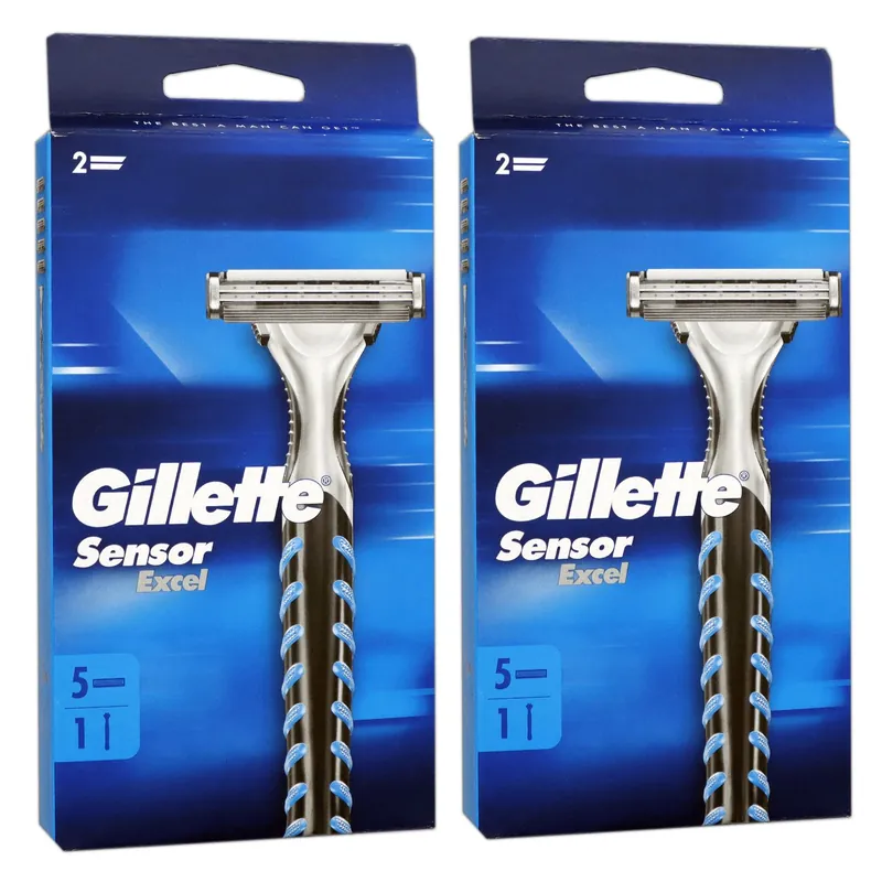 Finale Aktion Gillette Sensor Exel 2 x Rasierer mit 5 Klingen Set