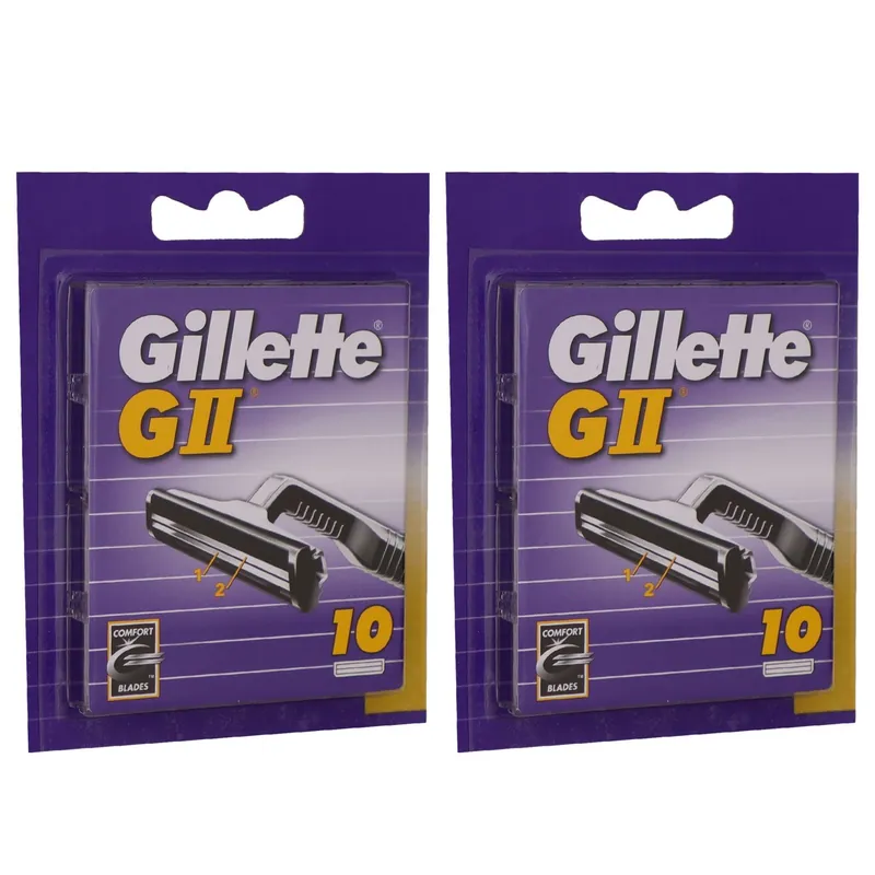 Gillette GII Rasierklingen 2 x 10 Stück Klingen Set Begrenztes Angebot