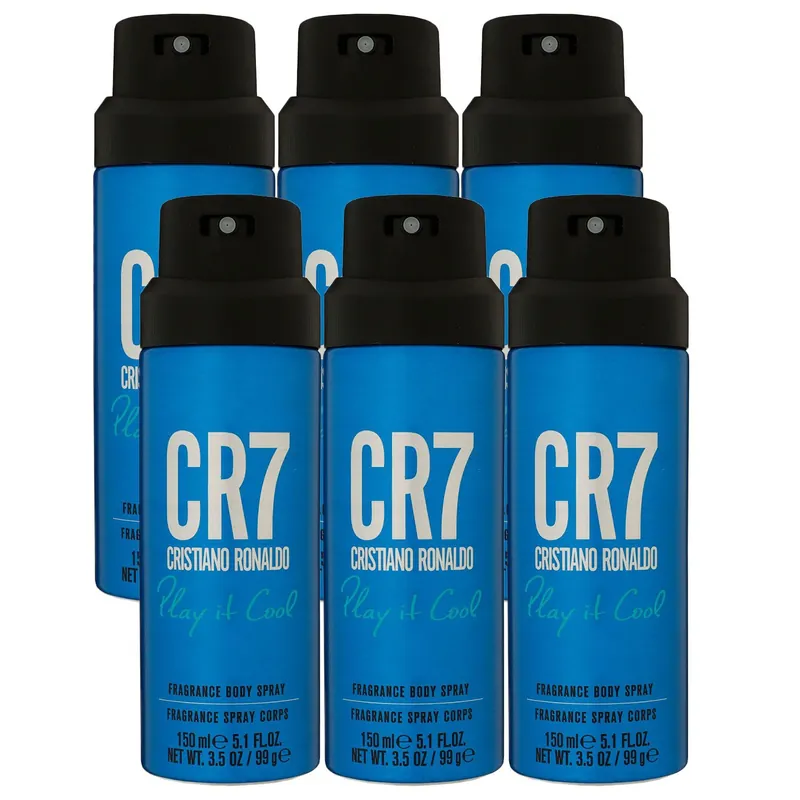 Garantierte Lieferung Cristiano Ronaldo CR7 Play It Cool 6 x 150 ml Deospray Deo Spray Body Spray Set
