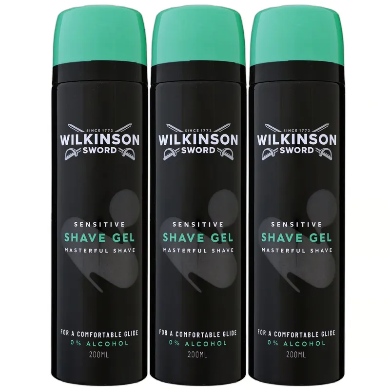 Wilkinson Sword Shave Gel Rasiergel 3 x 200 ml Sensitive Set Bestpreis