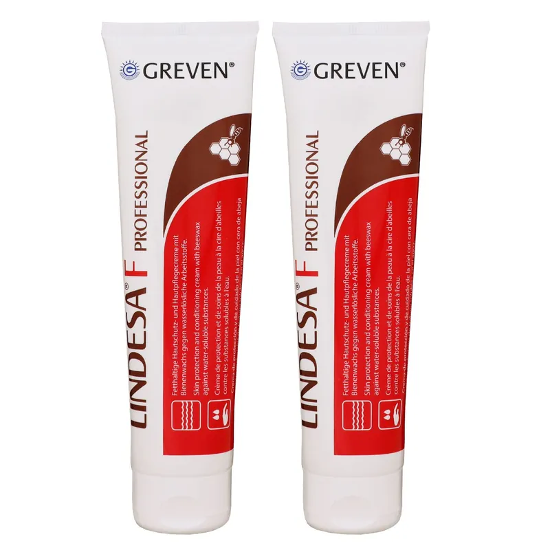 Preis Gesenkt Lindesa F Professional 2 x 100 ml Fetthaltige Hautschutzcreme mit Bienenwachs
