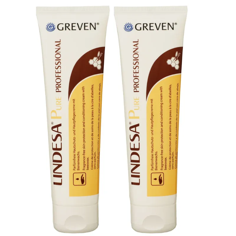 Lindesa Pure Professional 2 x 100 ml Parfümfreie Schutz- und Pflegecreme Mega-Angebot
