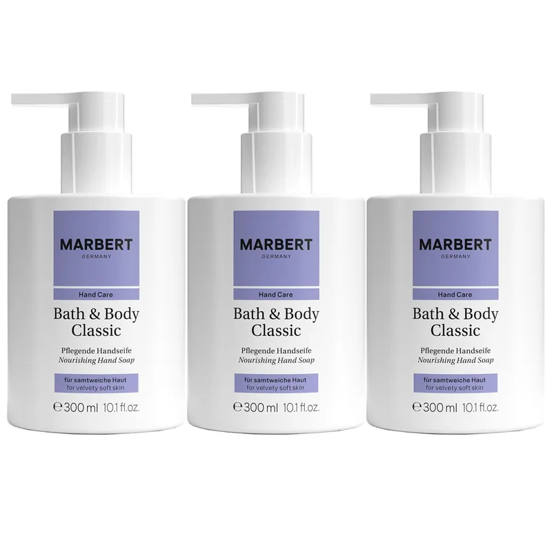 Markenprodukt Marbert Bath & Body Classic 3 x 300 ml Flüssigseife Handseife Set