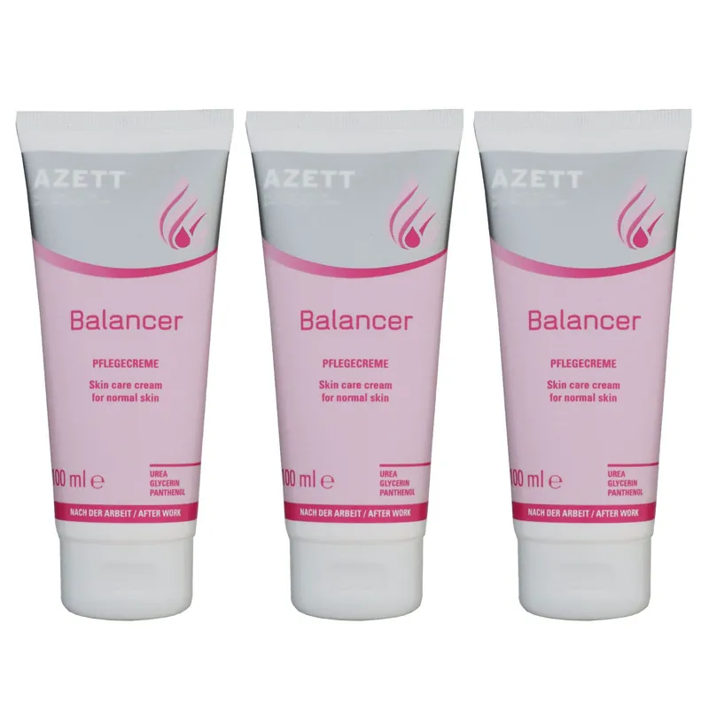 Azett Balancer Pflegecreme 3 x 100 ml Hautpflegecreme für normale Haut mit Urea Letzte Chance