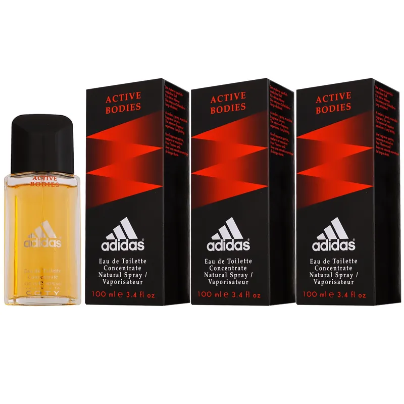Adidas Active Bodies Concentrate 3 x 100 ml Eau de Toilette EDT Set Herrenduft Schnäppchen