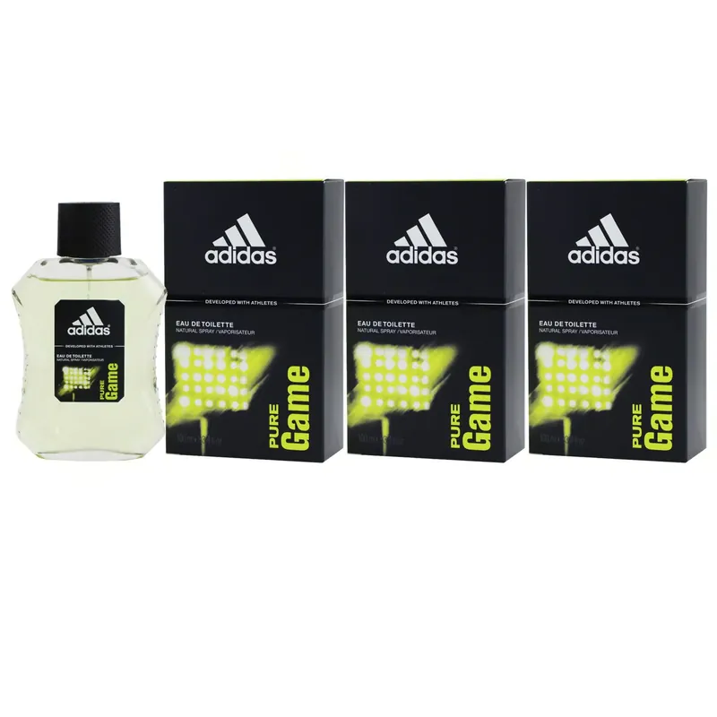 Adidas Pure Game 3 x 100 ml Eau de Toilette EDT Set Herrenduft Neuheit