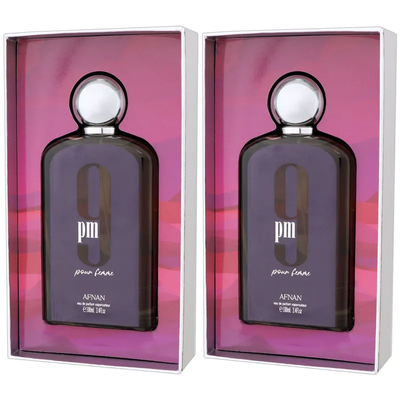 Afnan Perfumes 9pm pour Femme 2 x 100 ml Eau de Parfum EDP Damenparfum Set Markenware