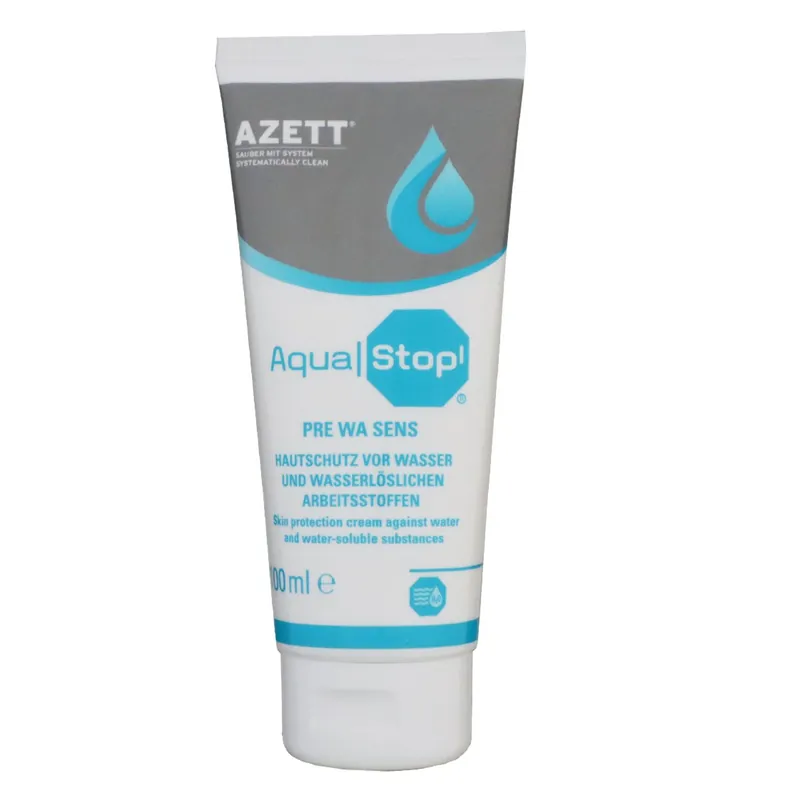Preisreduziert Azett Aqua Stop Pre Wa Sens Creme 100 ml Hautschutzcreme für Arbeitsstoffen