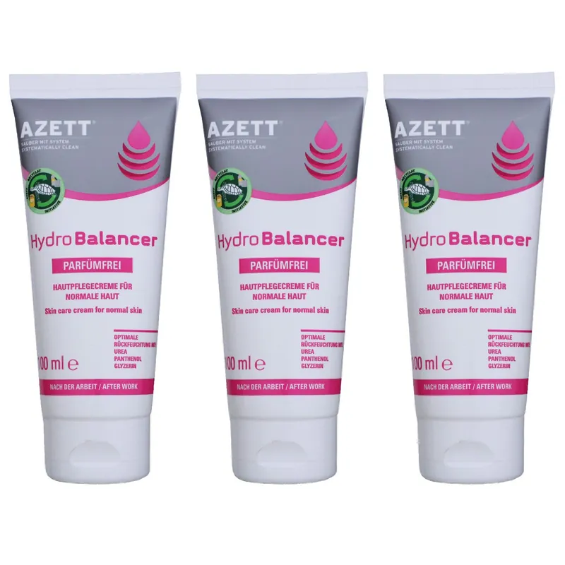 Azett Hydro Balancer Apre sens Creme 3 x 100 ml Hautpflegecreme für Normale Haut Set Begrenztes Angebot