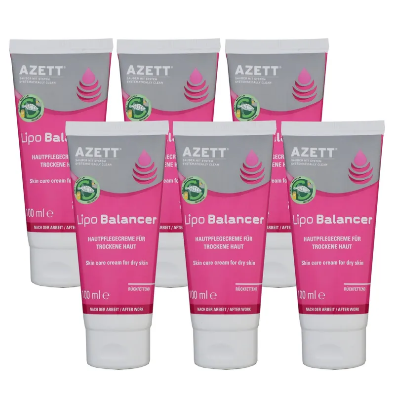 Expressversand Azett Lipo Balancer Cream 6 x 100 ml Hautpflegecreme für trockene Haut Rückfettend