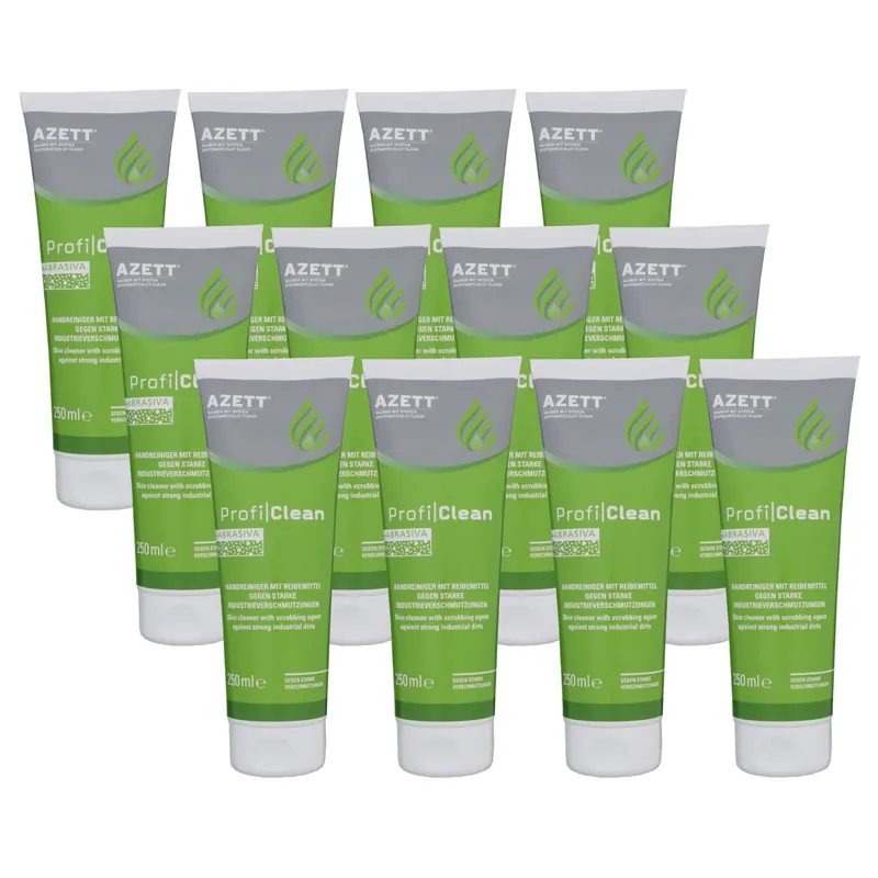 Top-Preis Azett Profi Clean Handreiniger 12 x 250 ml mit Reibemittel Industrieverschmutzung