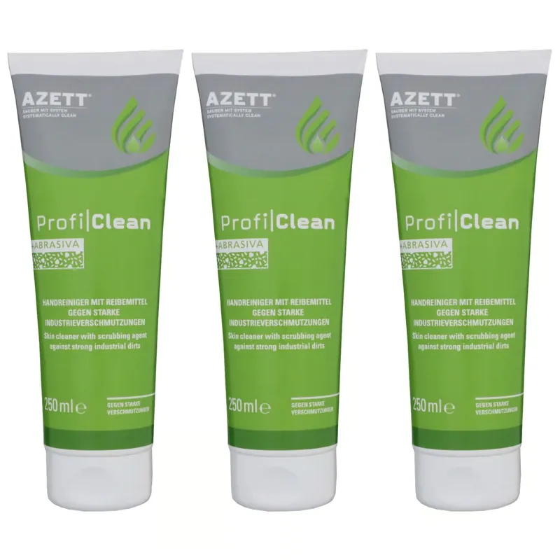 Azett Profi Clean Handreiniger 3 x 250 ml mit Reibemittel Industrieverschmutzung Preiswert