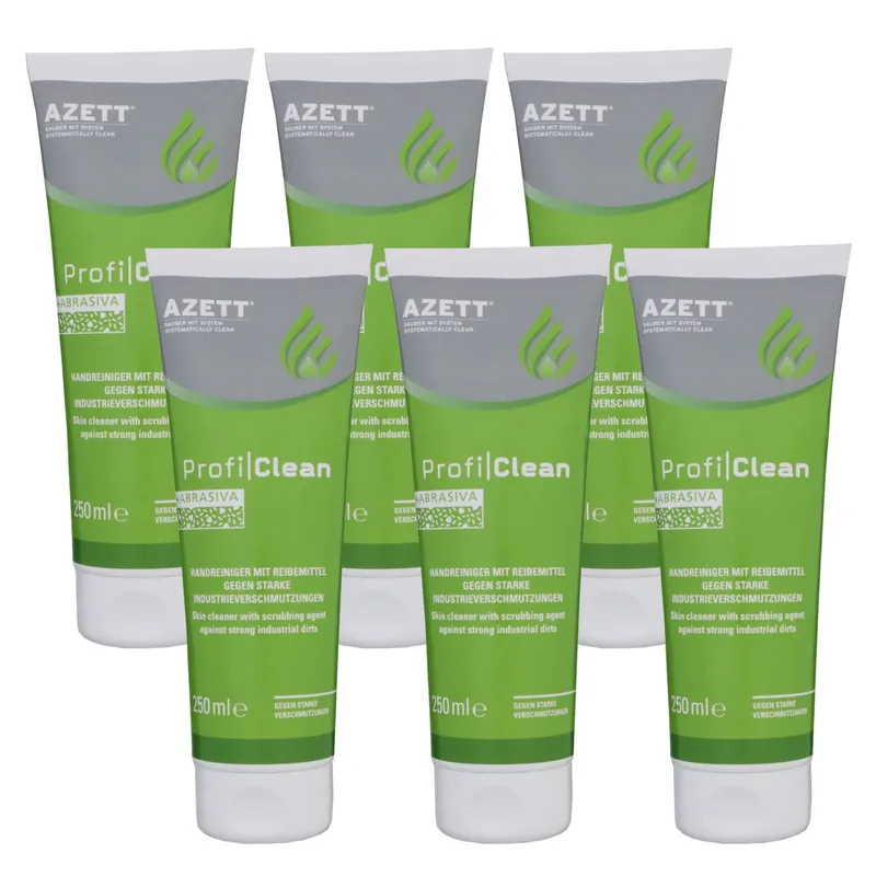 Online Kaufen Azett Profi Clean Handreiniger 6 x 250 ml mit Reibemittel Industrieverschmutzung