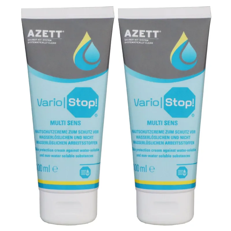 Abverkauf Azett Vario Stop Multi Sens Creme 2 x 100 ml Hautschutzcreme für Arbeitsstoffe