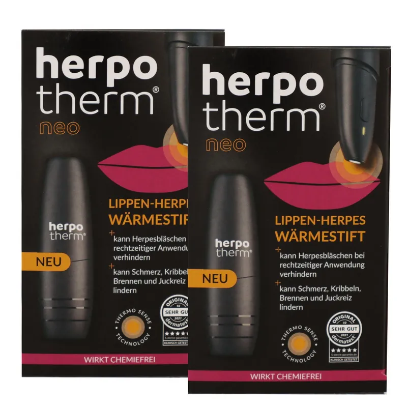 2 x Herpotherm Neo verhindert Ausbruch von Herpes gegen Lippenherpes Wärmestift Set Ausverkauf