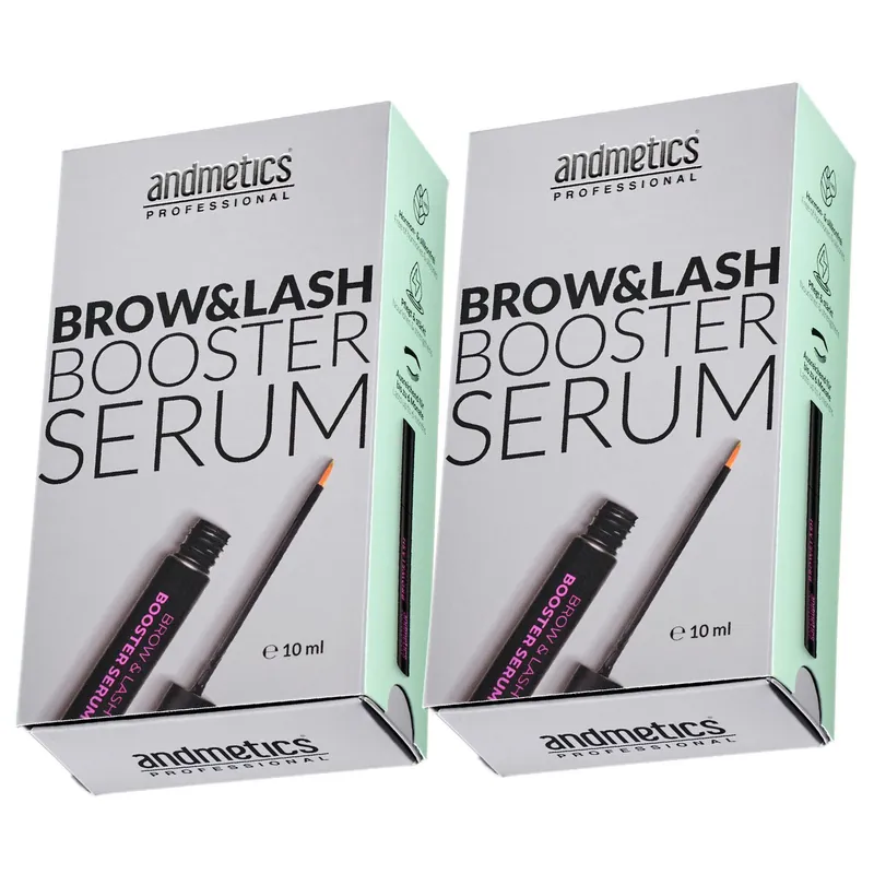 Andmetics Brow & Lash Booster Serum 2 x 10 ml Wachstumsserum ohne Hormone Wimpernserum Set Solange Der Vorrat Reicht