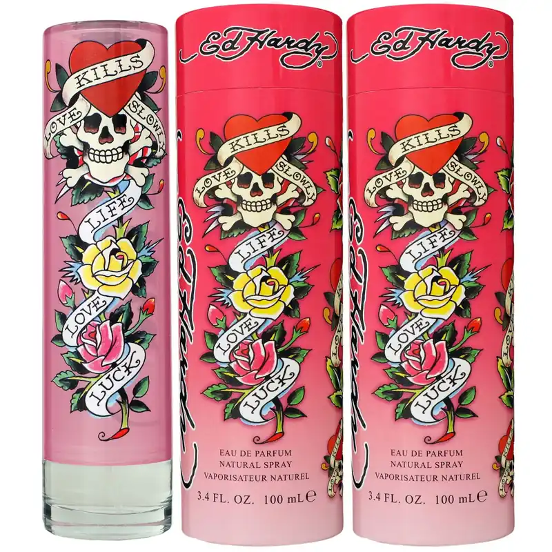 Christian Audigier Ed Hardy for Woman 2 x 100 ml Eau de Parfum EDP Set Versand Am Gleichen Tag