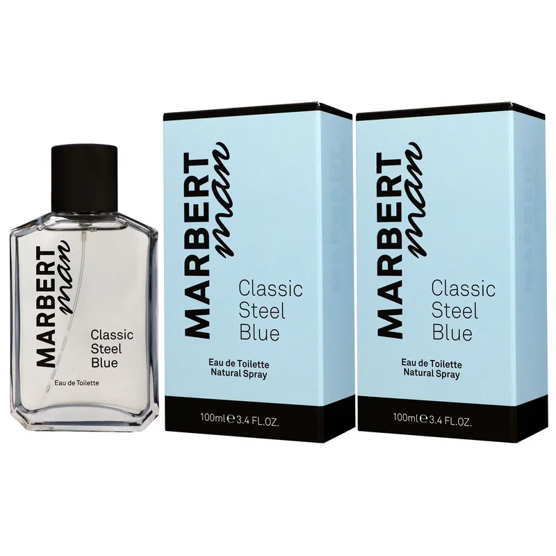 Marbert Man Classic Steel Blue 2 x 100 ml Eau de Toilette EDT Herrenduft Set Abverkauf