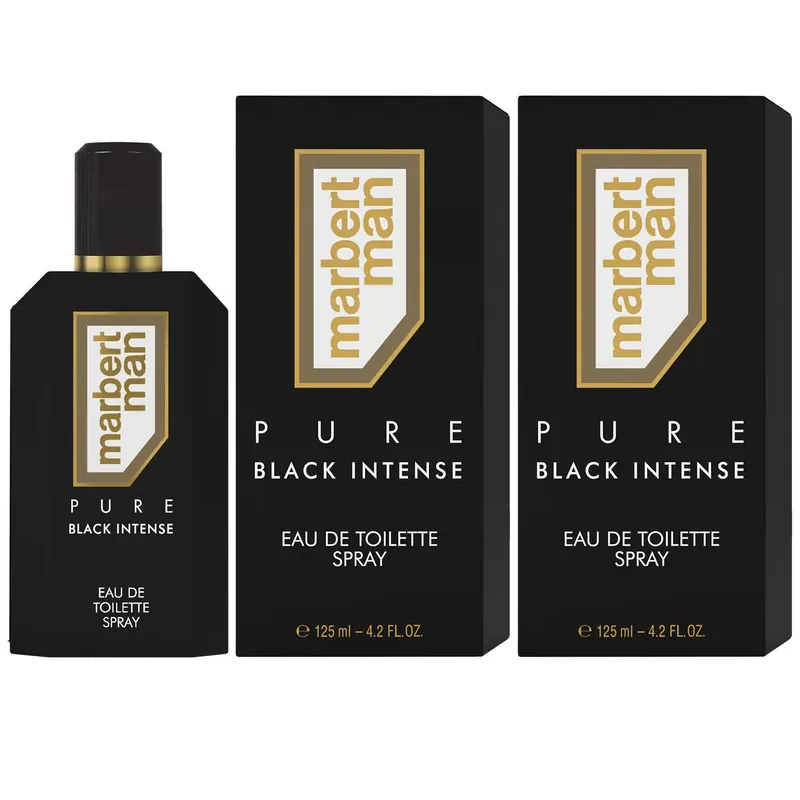 Marbert Man Pure Black Intense 2 x 125 ml Eau de Toilette EDT Herrenduft Set Abverkauf