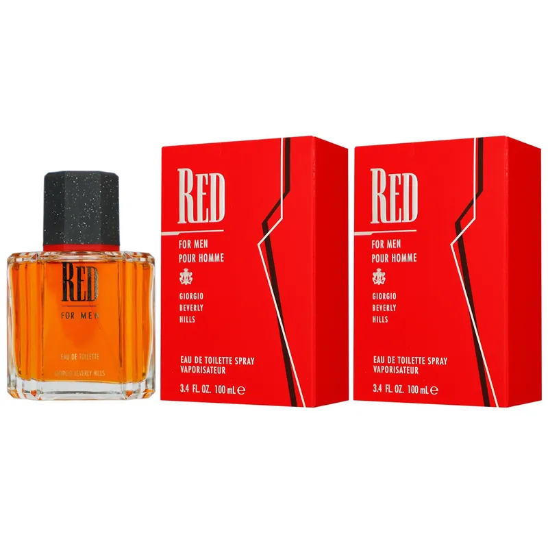 Giorgio Beverly Hills Red for Men Man 2 x 100 ml Eau de Toilette EDT Set Geprüft
