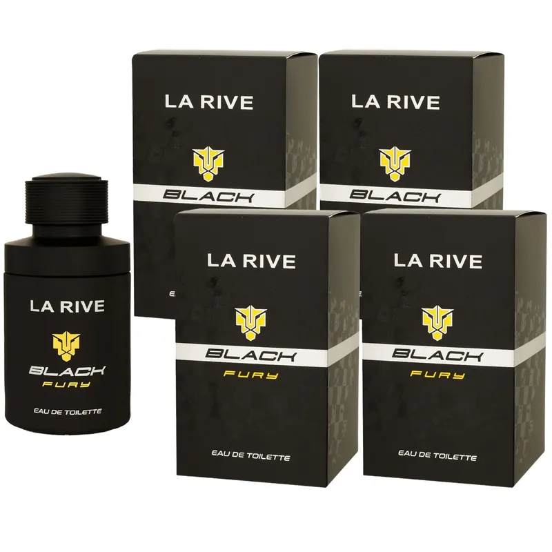 Top-Preis La Rive Black Fury 4 x 75 ml Eau de Toilette EDT Set Herrenduft Herren Duft