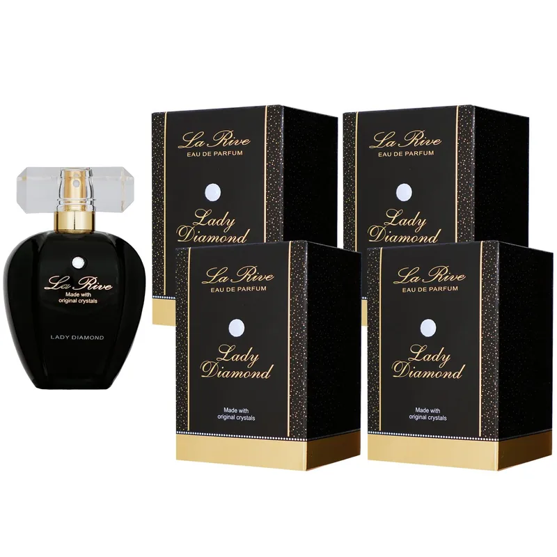 Sonderangebot La Rive Lady Diamond 4 x 75 ml Eau de Parfum EDP Set mit Swarovski Kristall