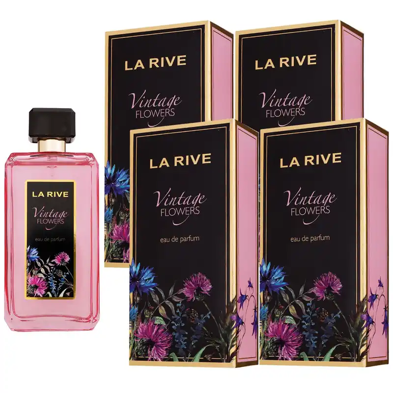 La Rive Vintage Flowers 4 x 90 ml Eau de Parfum EDP Set Damenparfum Markenprodukt