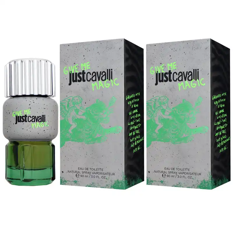 Neuheit Roberto Cavalli Just Cavalli Give Me Magic for Him 2 x 90 ml Eau de Toilette EDT Set