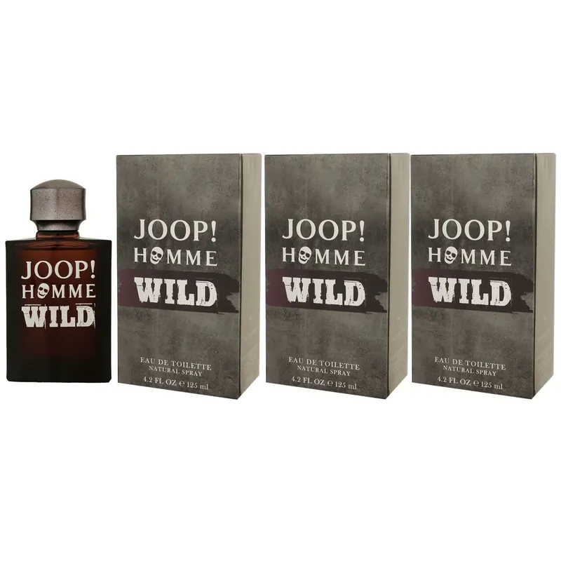 Joop Homme Wild 3 x 125 ml Eau de Toilette EDT Herrenduft Set Zertifiziert
