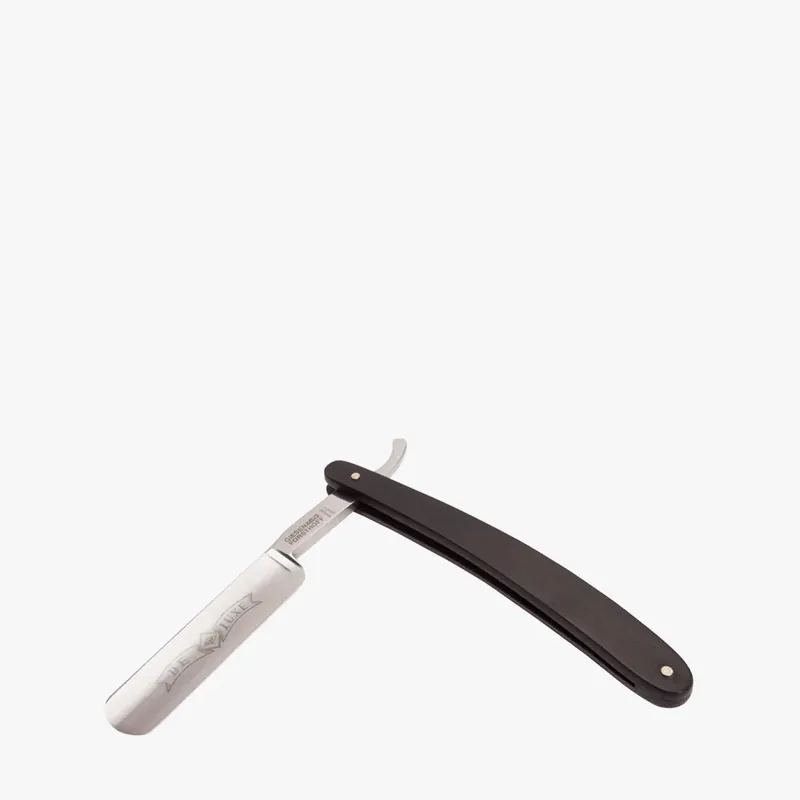 Rasiermesser Ebenholz 5/8" Klinge Ätzung "DE LUXE" Ausverkauf