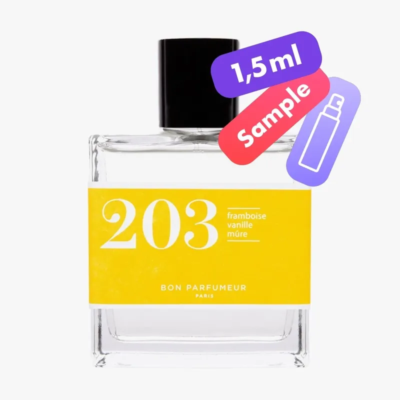 203 Eau de Parfum – Framboise, Vanille, Mûre – Sample Expressversand