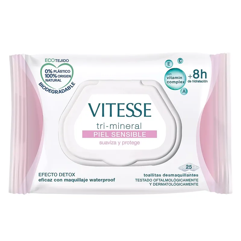Vitesse TRI-MINERAL SENSITIVE SKIN Make-up-Entferner-Tücher Sonderaktion