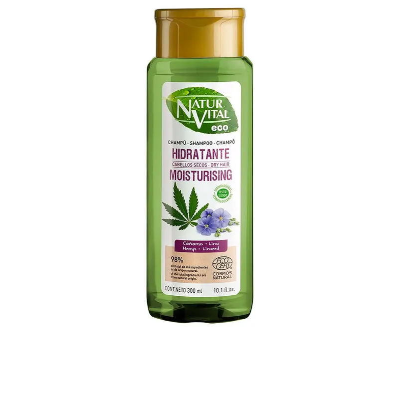 Naturvital ÖKOLOGISCHES FEUCHTIGKEITSSPENDENDES Hanf- und Flachsshampoo Begrenztes Angebot