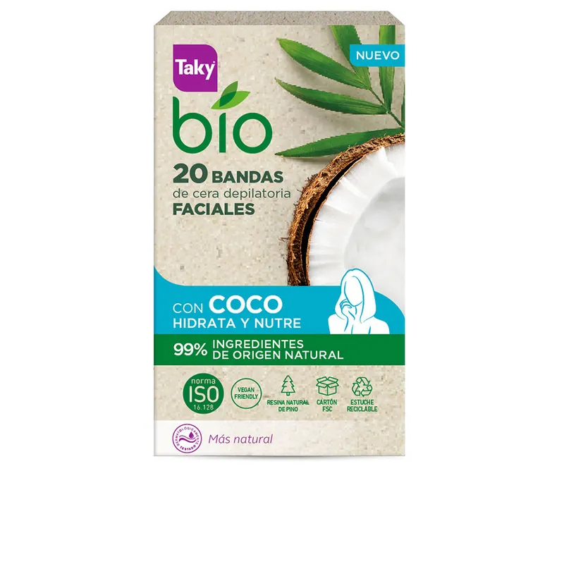 Taky BIO COCO Gesichtswachsstreifen zur Haarentfernung Saisonangebot