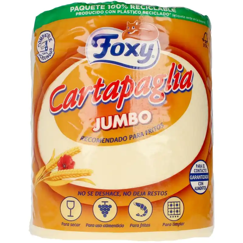 Foxy CARTAPAGLIA JUMBO spezielles frittiertes Küchenpapier 60 Meter Rabatt