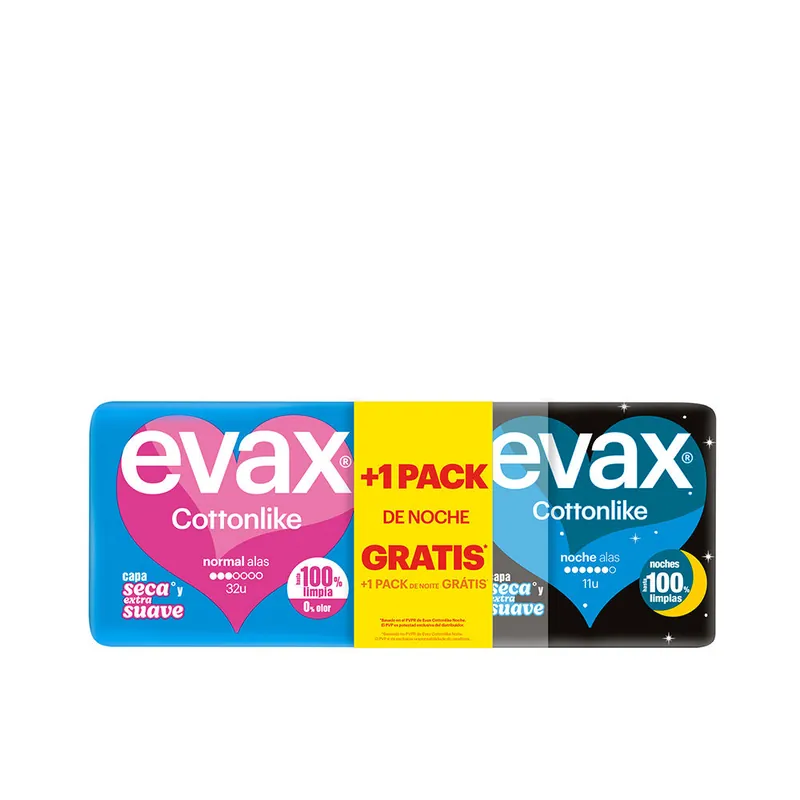 Sichere Zahlung Evax EVAX COTTONLIKE Bindenpackung normale Flügel Tag 32 Einheiten + Nachtflügel